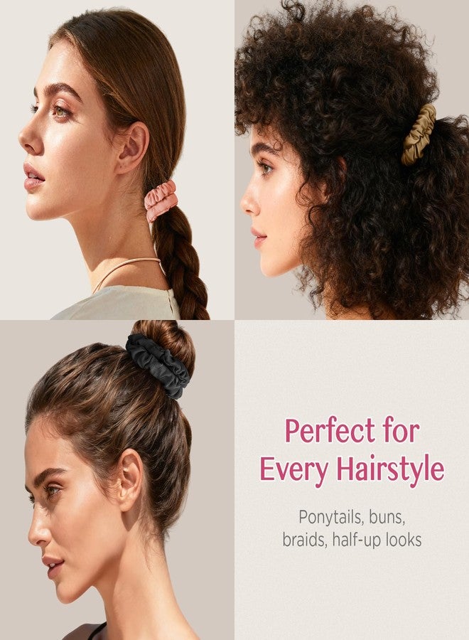 LEADUWAY 24 Pack Silky Soft Hair Ties, Silk-Like Skinny Scrunchies No Damage Elastic Ponytail Holders for Curly, Thick or Thin Hair, Women and Girls - Image 5